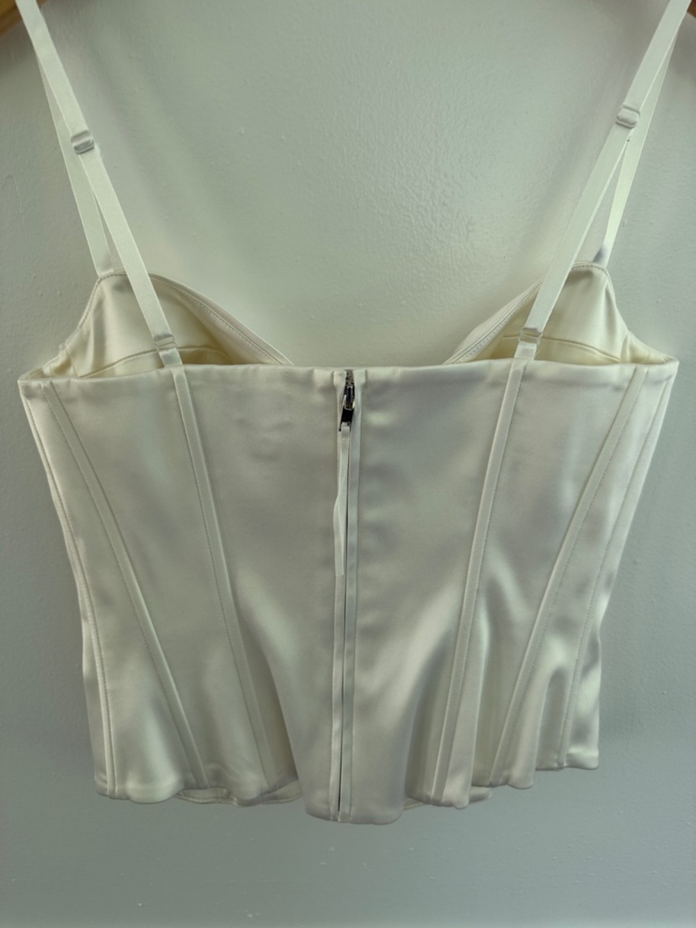 Aritzia TEN white satin bustier corset top - Picture 4 of 7